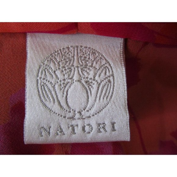 Natori Sheer Orange Purple Fuschia Scarf Print Lavender Lace Trim Robe Small - Picture 5 of 9